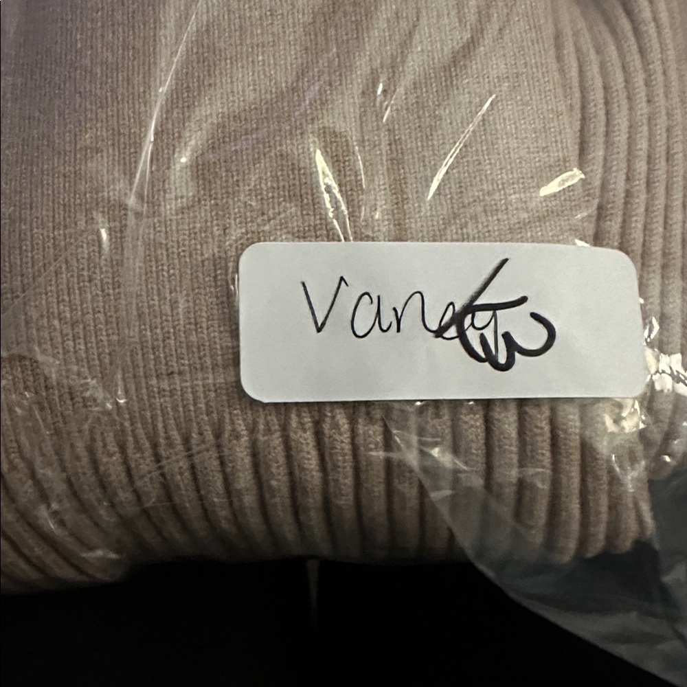 VARLEY M Haggen 2.0 tan woman boxy mock neck viscose blend ribbed stretch top - Picture 14 of 14